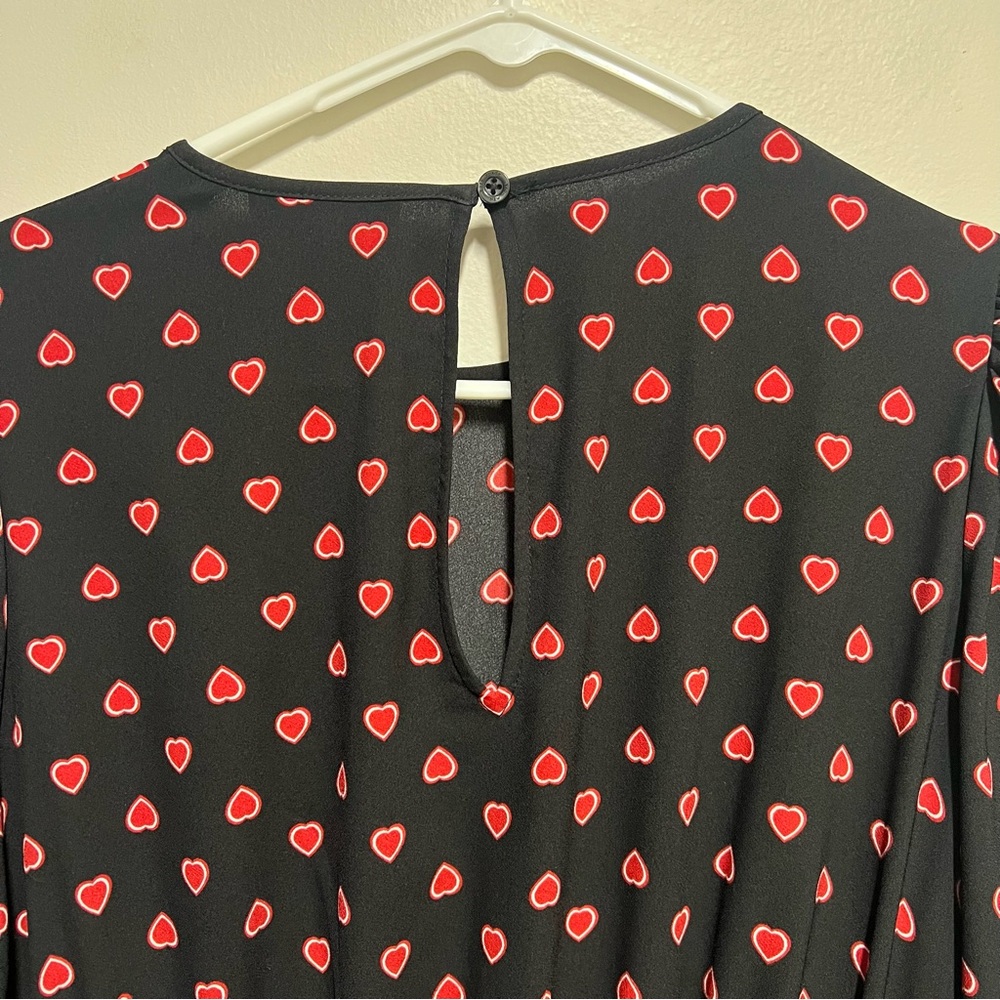 Kate Spade Heartfelt Geo Midi Dress Heart Print Size L - Picture 7 of 11